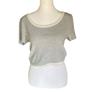 Charlotte Russe Gray Crop T-Shirt